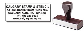 Calgary Stamp & Stencil, manufacturer of Rubber Stamps, as well as self-inking stamps.  We also manufacture corporate desk seals, name badges, custom stencils, name tags, badges, lamacoids, specialty engraving and more.