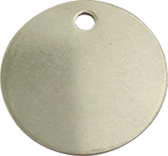 2 ROUND TAGS - 2" BLANK STAINLESS TAGS WITH 3/16" HOLE