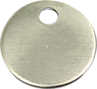 1" BLANK STAINLESS TAGS WITH 3/16" HOLE