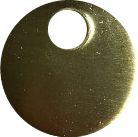 1 3/8" BLANK BRASS TAGS WITH 3/8" HOLE - 50 PACK