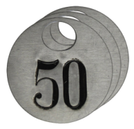 Our Aluminum Metal Tags are available consecutively numbered or we can make custom tags to suit your needs.