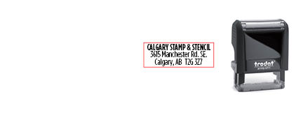 Calgary Stamp & Stencil, manufacturer of Trodat & Colop Self-Inking Stamps, as well as traditional rubber stamps.  We also manufacture corporate desk seals, name badges, custom stencils, name tags, badges, lamacoids and specialty engraving.